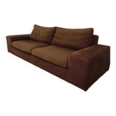 Large brown fabric sofa, excellent quality