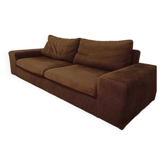 Large brown fabric sofa, excellent quality