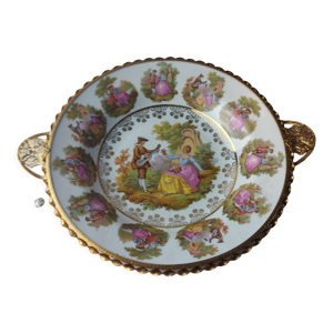 Coupe décor Fragonard porcelaine