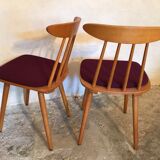 Set of two chairs stamped Hiller 1960's feet compass Scandinavian design