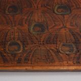 Miroir Art Nouveau à décor de paon peint à la main, France vers 1915