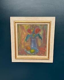 Swedish Oil on Panel – “Floral Still Life” by Hjalmar Eldh (1881–1953) – Signed – Vintage & Framed