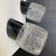 Pair of vintage moulded glass wall lights from the 70s.