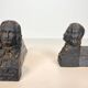 Pair of Cast Iron Andirons in the Likeness of Beethoven. France. Circa 1900.