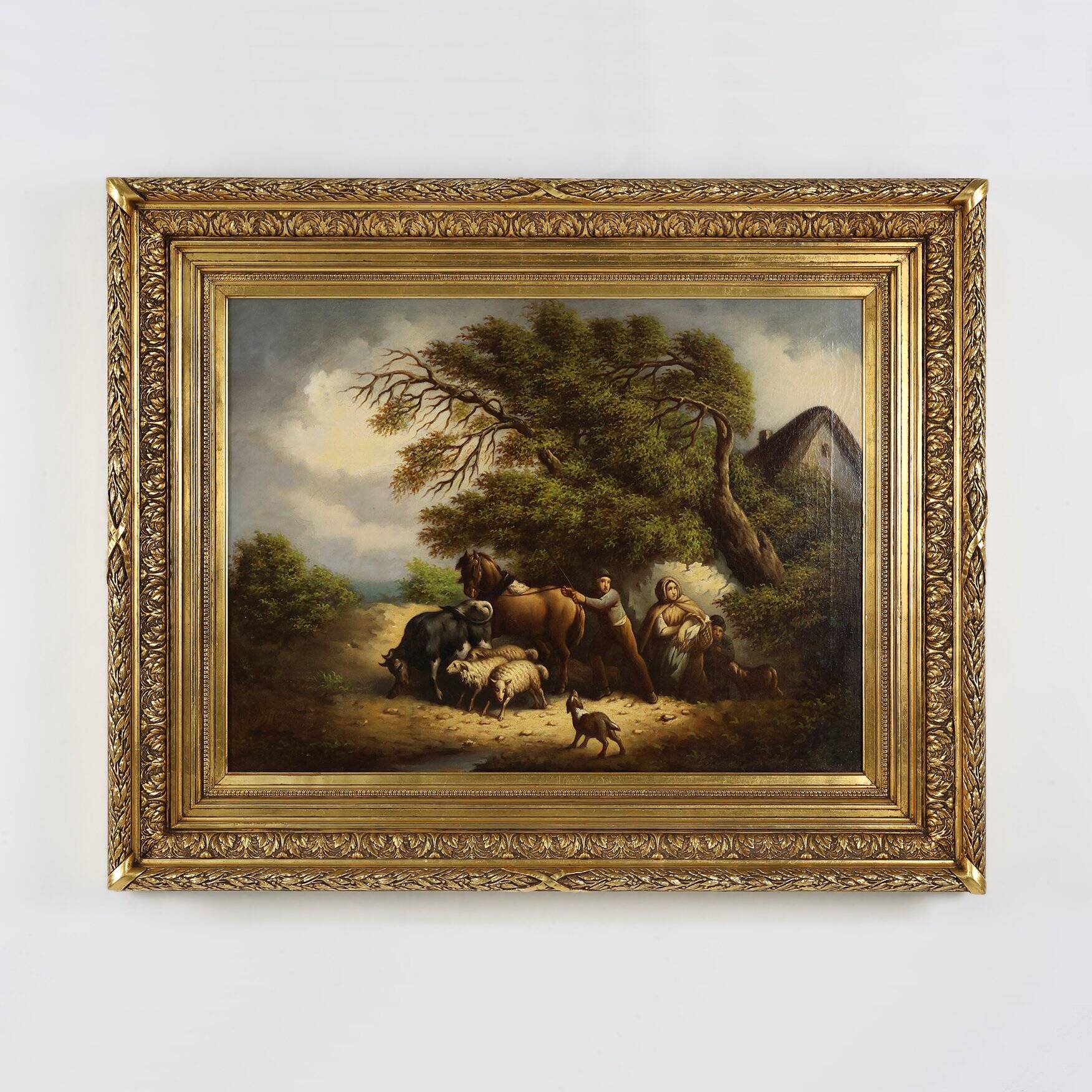 Belgian Artist, Large Baroque Scene, 1900, Oil on Canvas, Framed