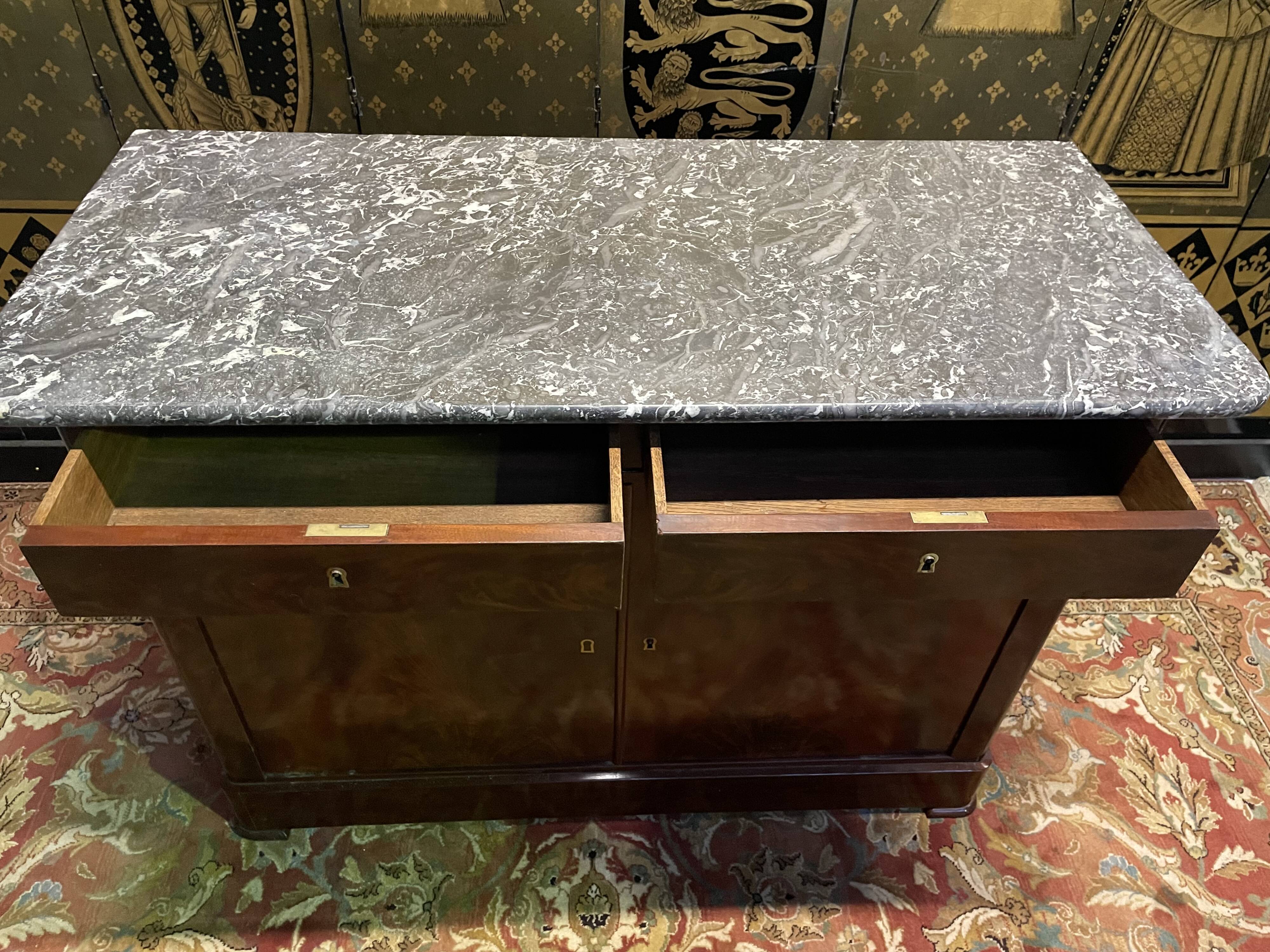 Louis Philippe period low sideboard in mahogany