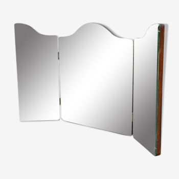 Miroir triptyque art déco biseauté 102x61cm