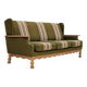 1970s, Danish vintage 3 seater, green fabric, oak wood, original condition.