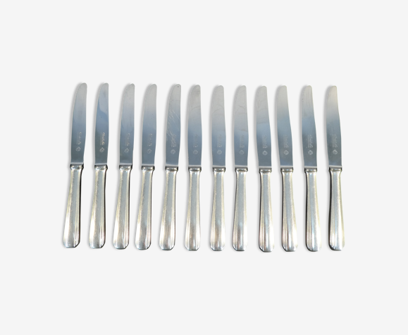 Set de 12 couteaux a dessert Christofle art deco modele boreal par luc lanel