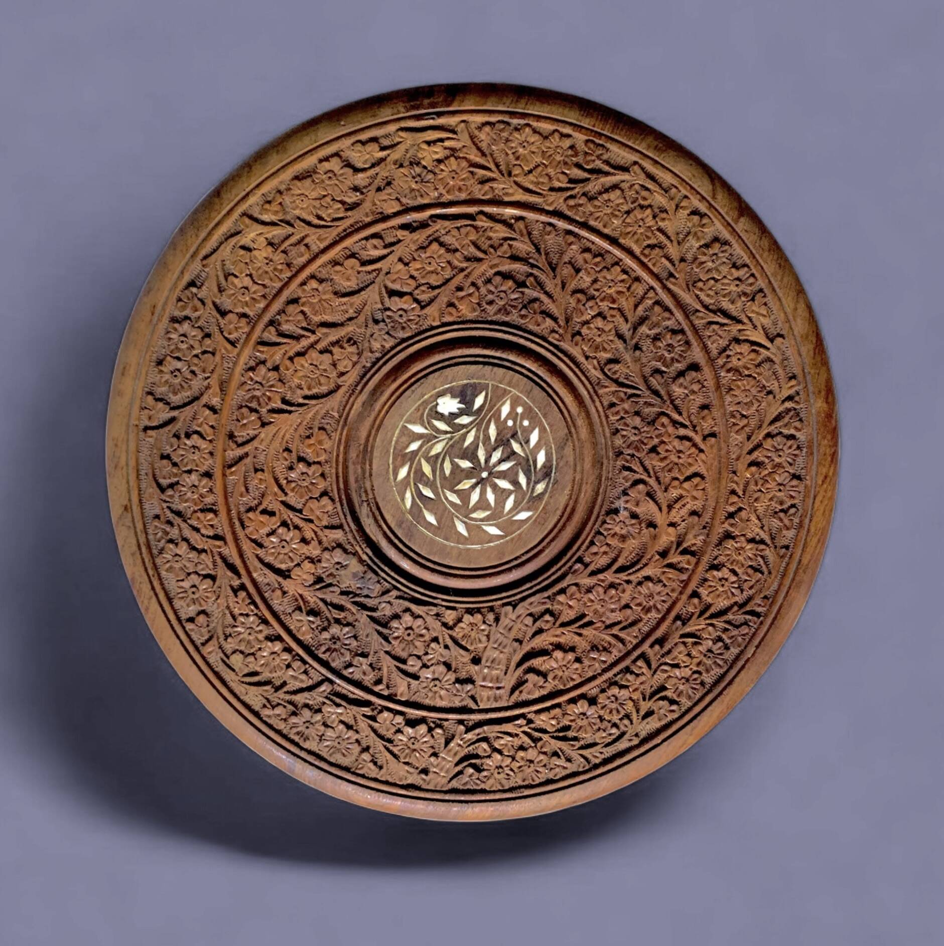 Vintage carved wooden side table