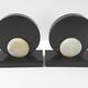 Pair of art deco marble bookends
