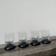 4 verres à eau noirs 1990