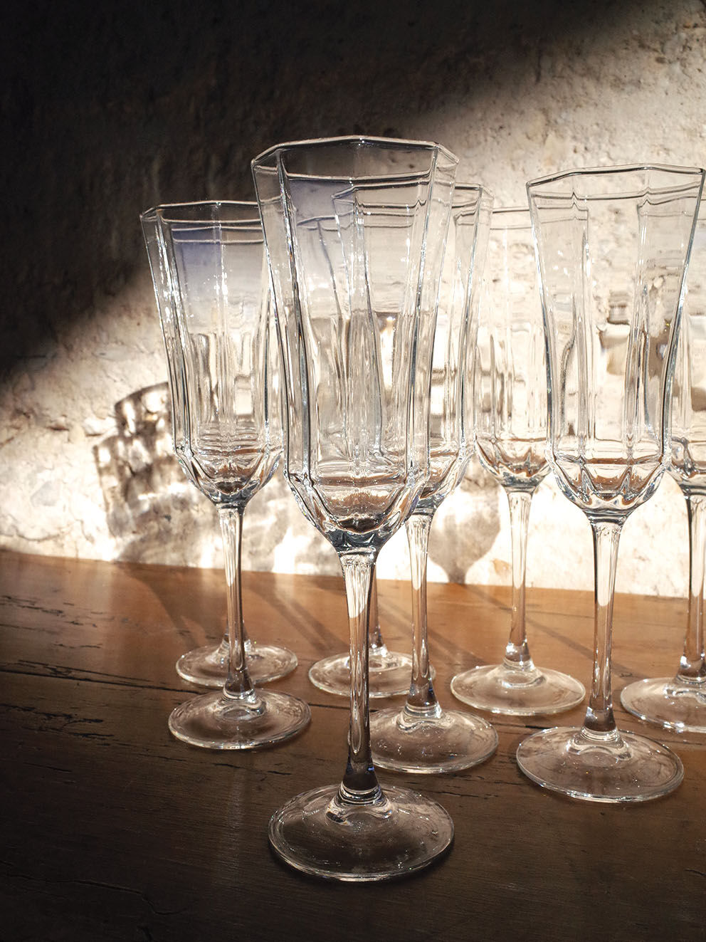 Set of 8 champagne flutes
