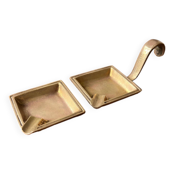 Duo de cendriers en bronze, empilables