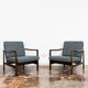 Pair of Restored Black B-7522 armchairs by Zenon Bączyk, 1960’s