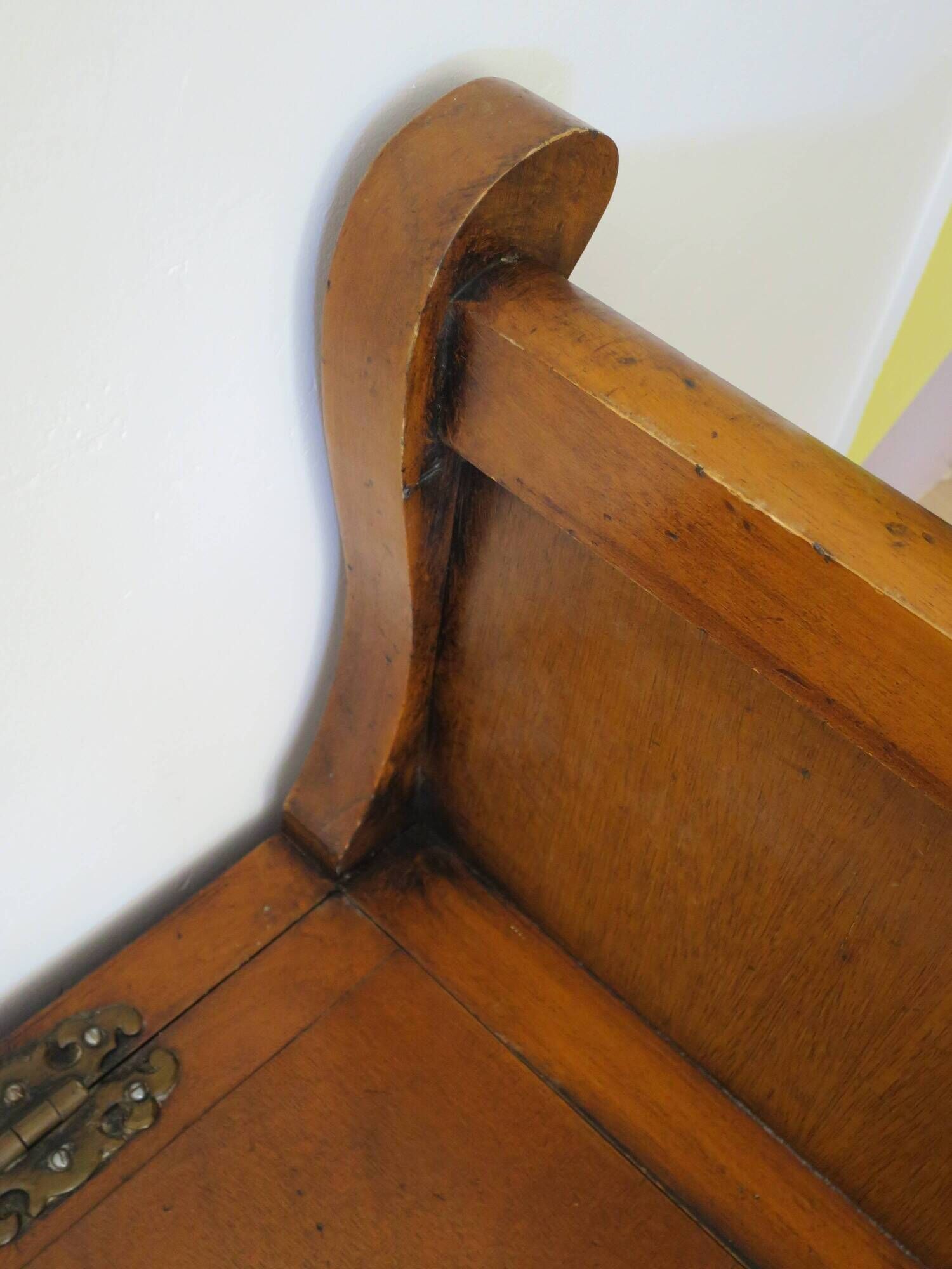 Rare entrance bench - Old chest bench - toy chest - oak color