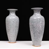 Set Large Chinese Handmade Antique ice Crack Glaze vases
