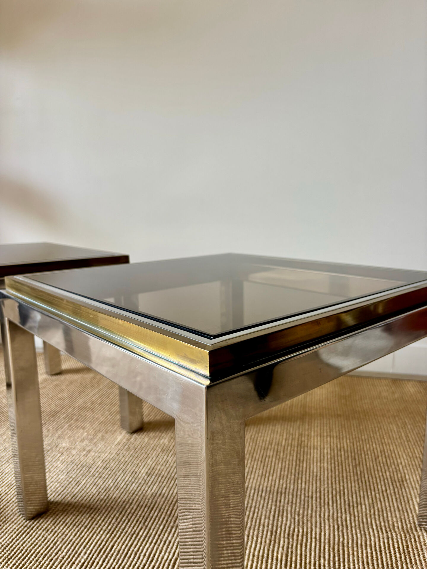 Pair of Linéa side tables - Willy Rizzo