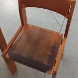 Elm and leather chairs, 80