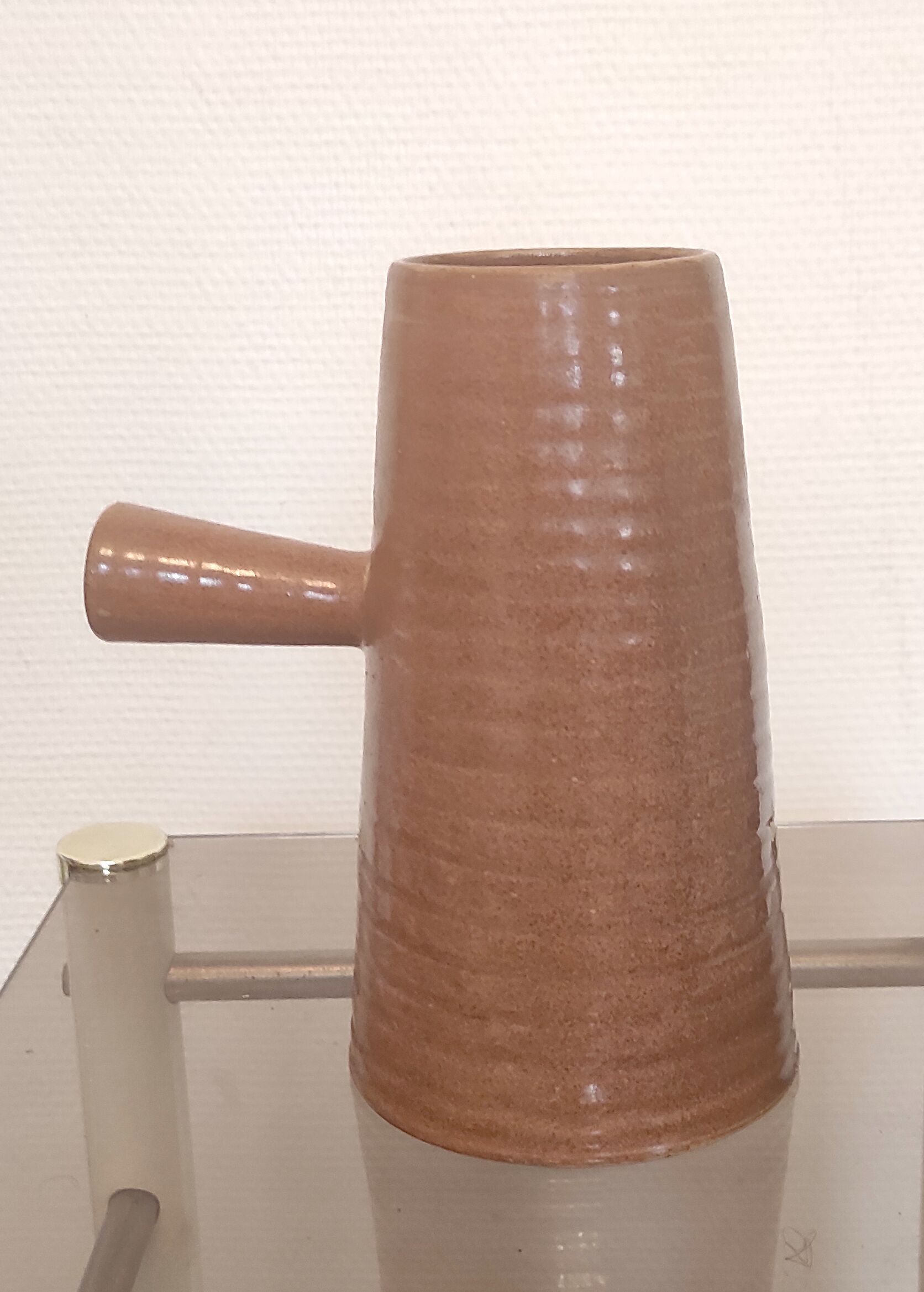 Pitcher in sandstone ringed by Arts Ceram - 70s