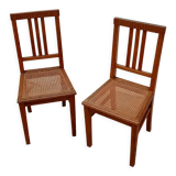 Pair of old caned chairs
