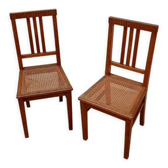 Pair of old caned chairs