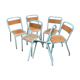 Lot de 6 chaises Tolix bleu ciel