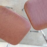 Set of 2 kitchen chairs in imitation leather from the 60s and 70s