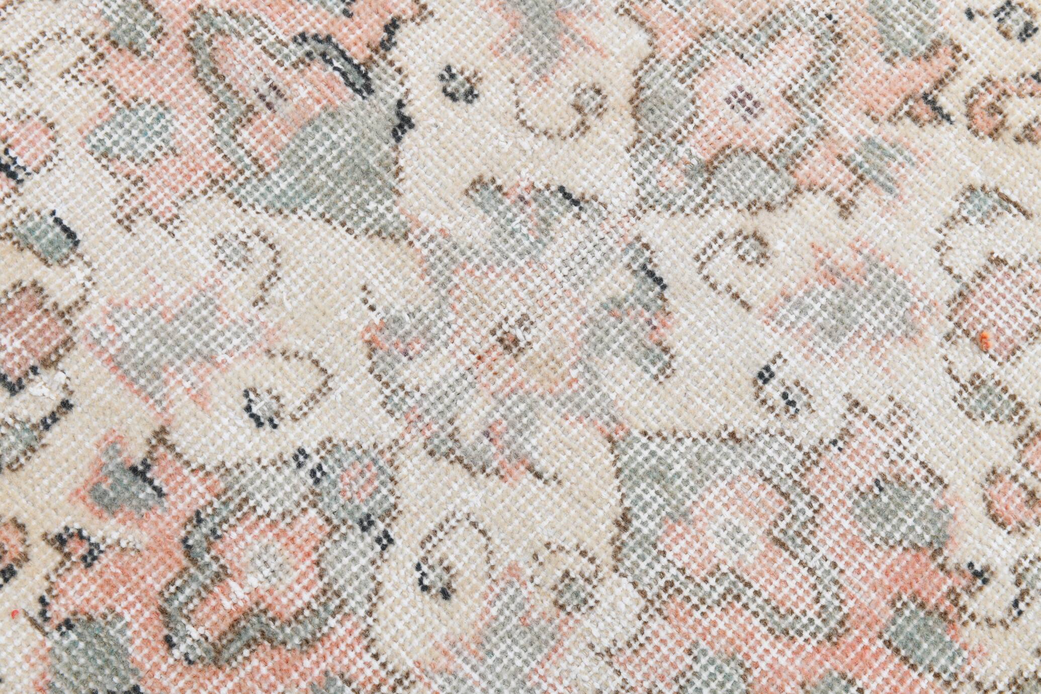 7x10 Vintage Salmon Pink Classic Madallion Turkish Rug, 219x314Cm