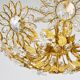Ernst Palme Grand Chandelier Palm Tree Flower Palwa, Gilded Brass, Crystals, 1970s