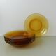 Set of 6 Vereco orange smoked glass plates