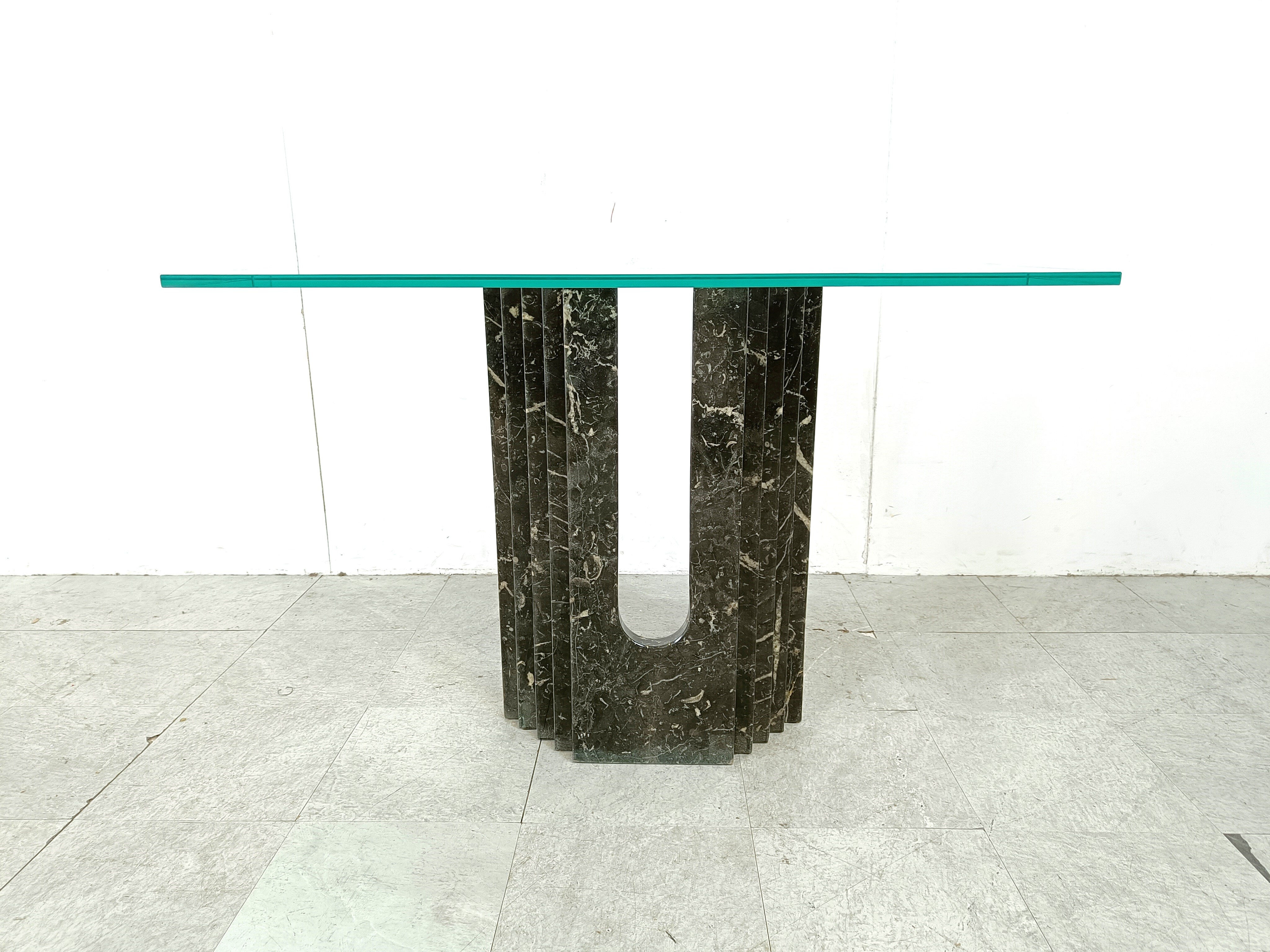 Vintage black marble console table by Cattelan Italy, 1980s