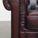 Grand fauteuil club Chesterfield en cuir de vachette rouge foncé