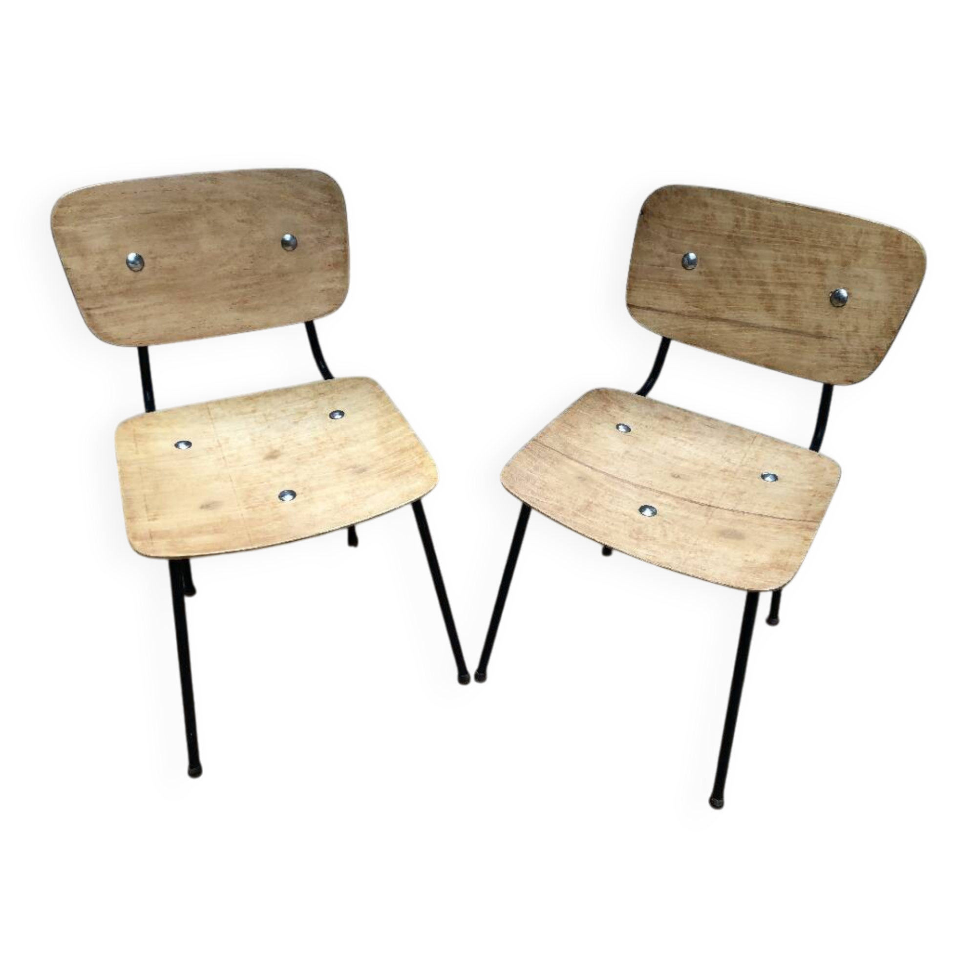 Pair of vintage Carolina Perfecto Airborne chairs 1950
