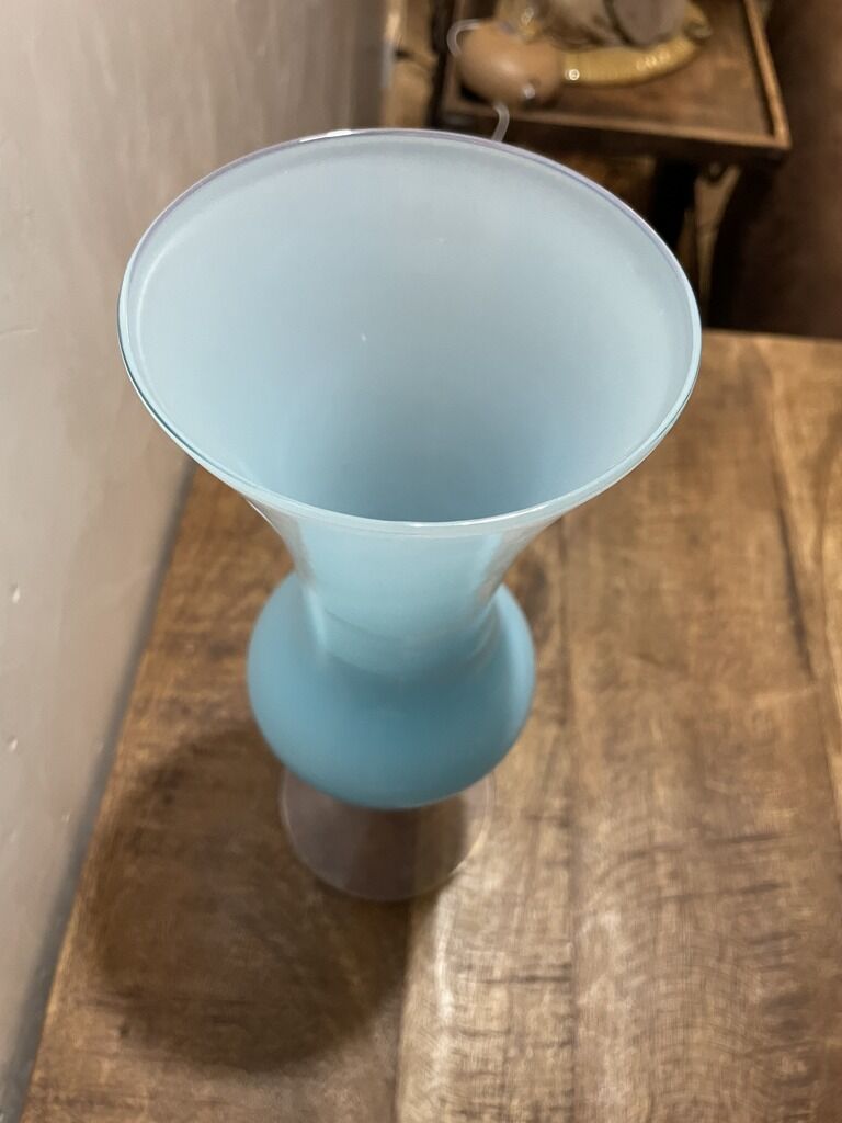Blue opaline vase