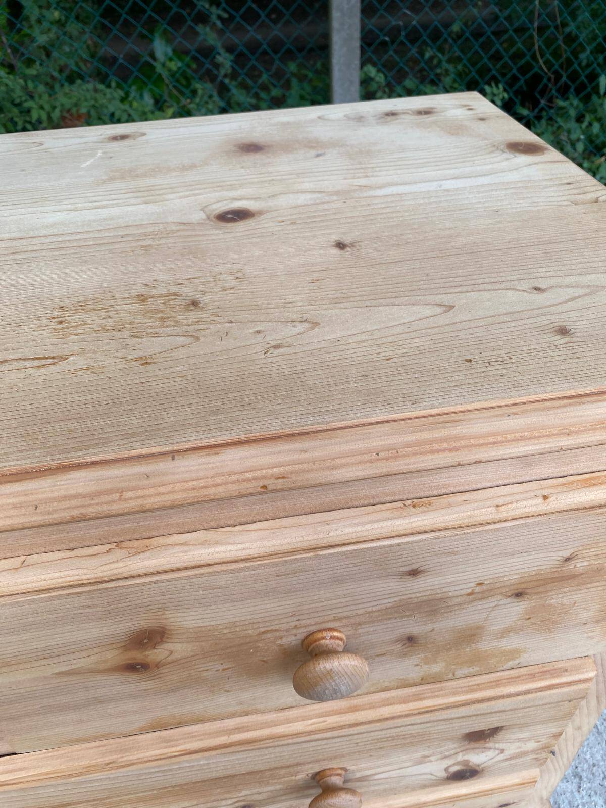 Commode anglaise rénovée en bois massif 1970