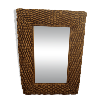 Mirror in woven water hyacinth