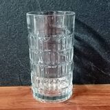 1970s glass orangeade set, 6 vintage Luminarc glasses and pitcher