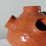 Vintage mid-century organic terracotta ceramic vase.