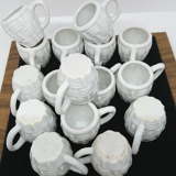 White Ceramic Mini-Chopes/Shot Basket Decor