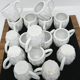 White Ceramic Mini-Chopes/Shot Basket Decor