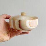 Bowl, alabaster pocket bowl with lid