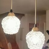 Suspension vintage globes effet pointe de diamant
