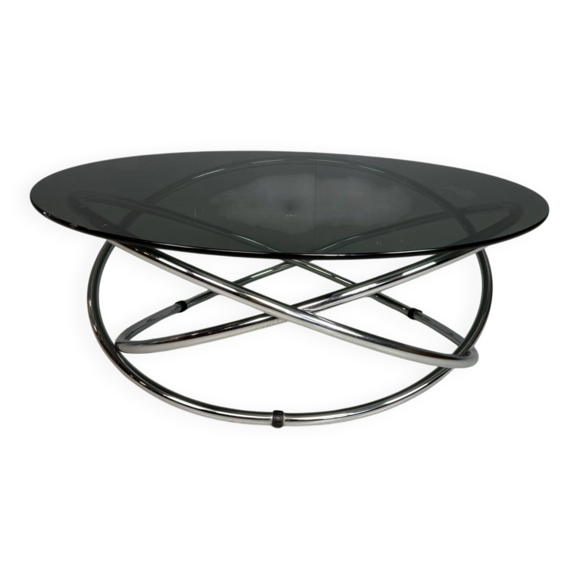 Mac chrome and smoked glass Coffee Table from Miniforms, Italy, 1970s