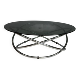 Mac chrome and smoked glass Coffee Table from Miniforms, Italy, 1970s