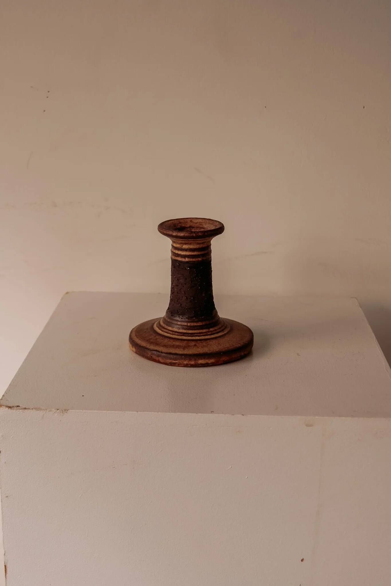 Vintage Danish ceramic candle holder, handmade.