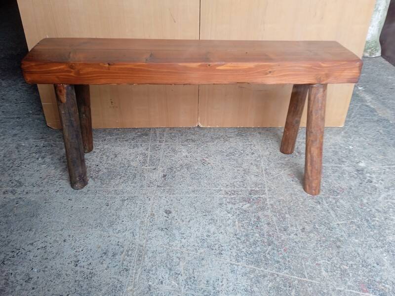 Bench 101 cm old patinated solid wood