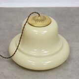 Suspension mid-century en laiton jaune et verre, italie