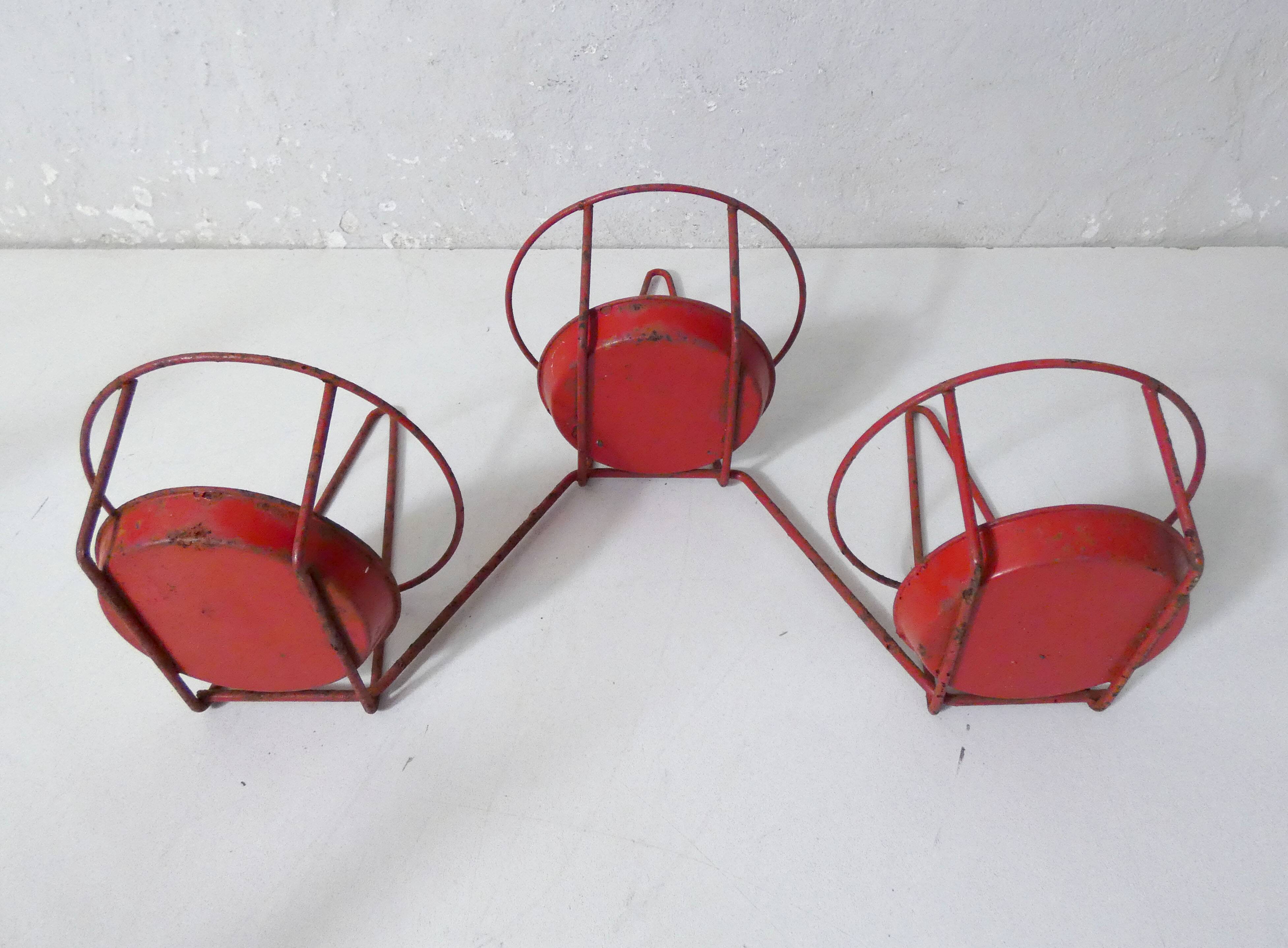 Set of vintage wire metal planters