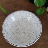 Black speckled soup plate